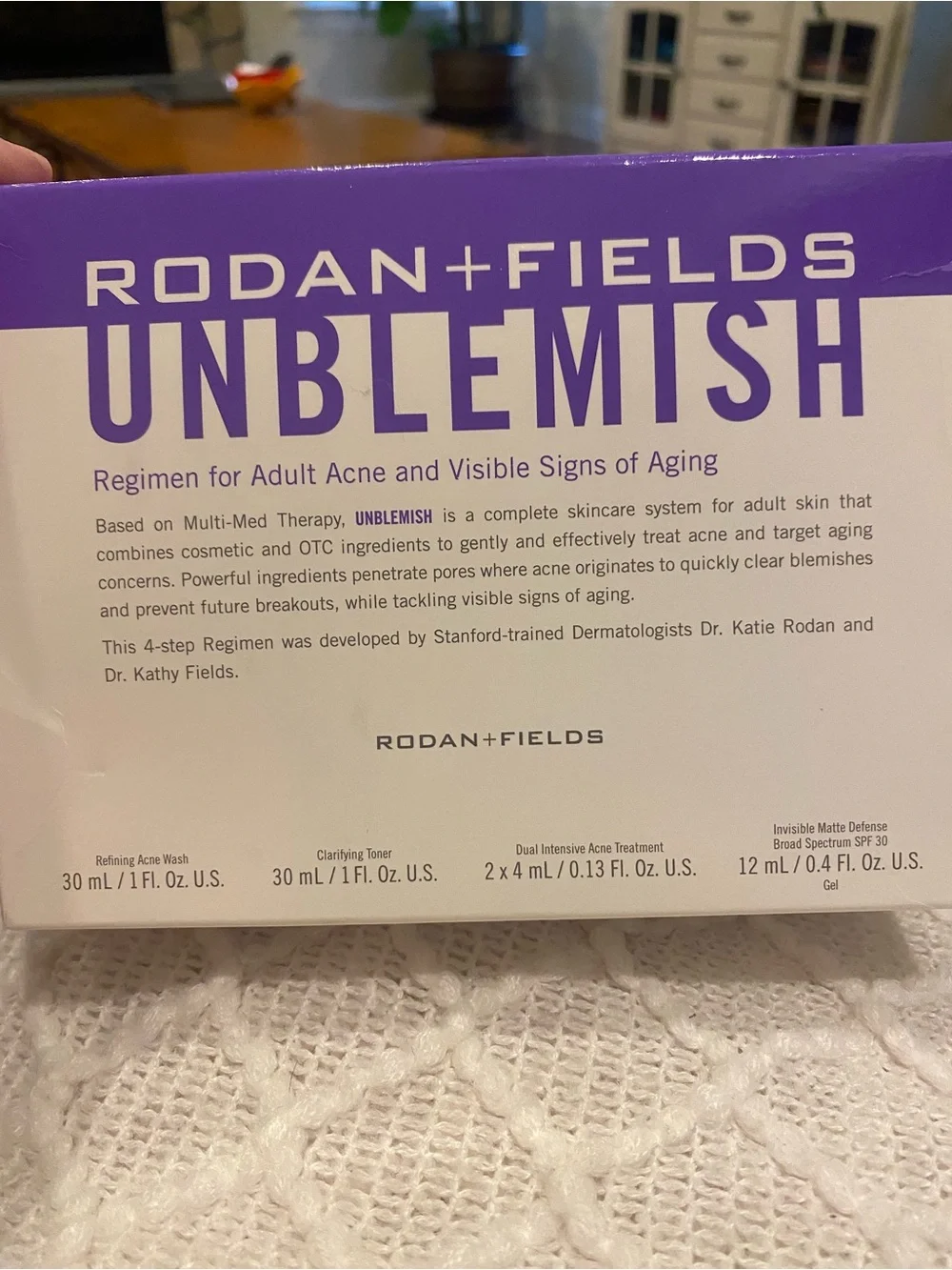 Rodan + Fields Unblemish Skincare Kit - Purple and White